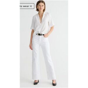 J.Crew Womens $148 Tall Slim wide-leg jean in white wash Size T26 BP462